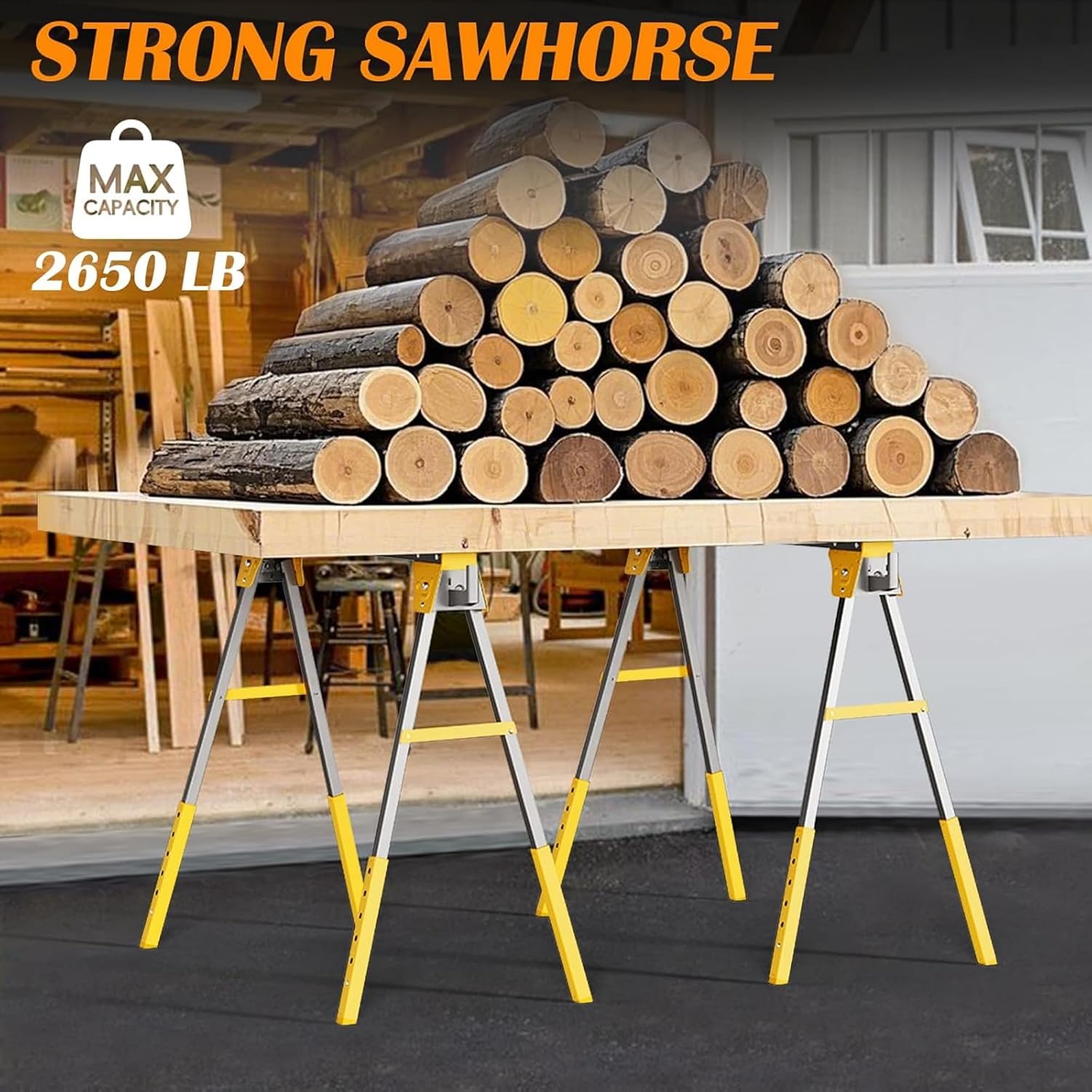 높이 조절 가능한 톱받침대 2개 세트, 접이식 휴대용  - Woodworking Carpenter 리뷰 및 가격