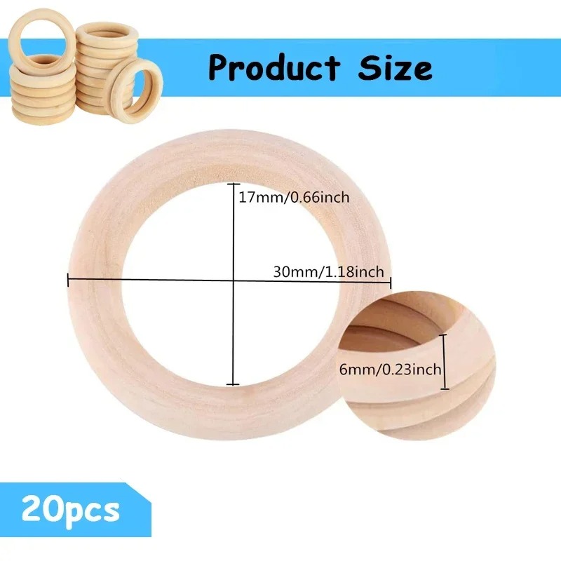 20개 30mm 미완성 부드러운 나무 마크라메 링 원형 - Woodworking Joint Types 리뷰 및 가격