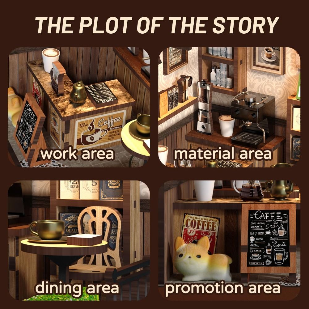 컨트리 카페 스타일 DIY 미니어처 돌하우스 키트 스트 - Woodworking Game 리뷰 및 가격