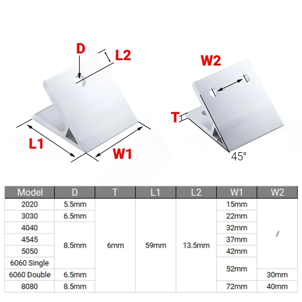 4Pcs 45도 각도 코너 브래킷 2020 3030 4 - Woodworking Joint Types 리뷰 및 가격
