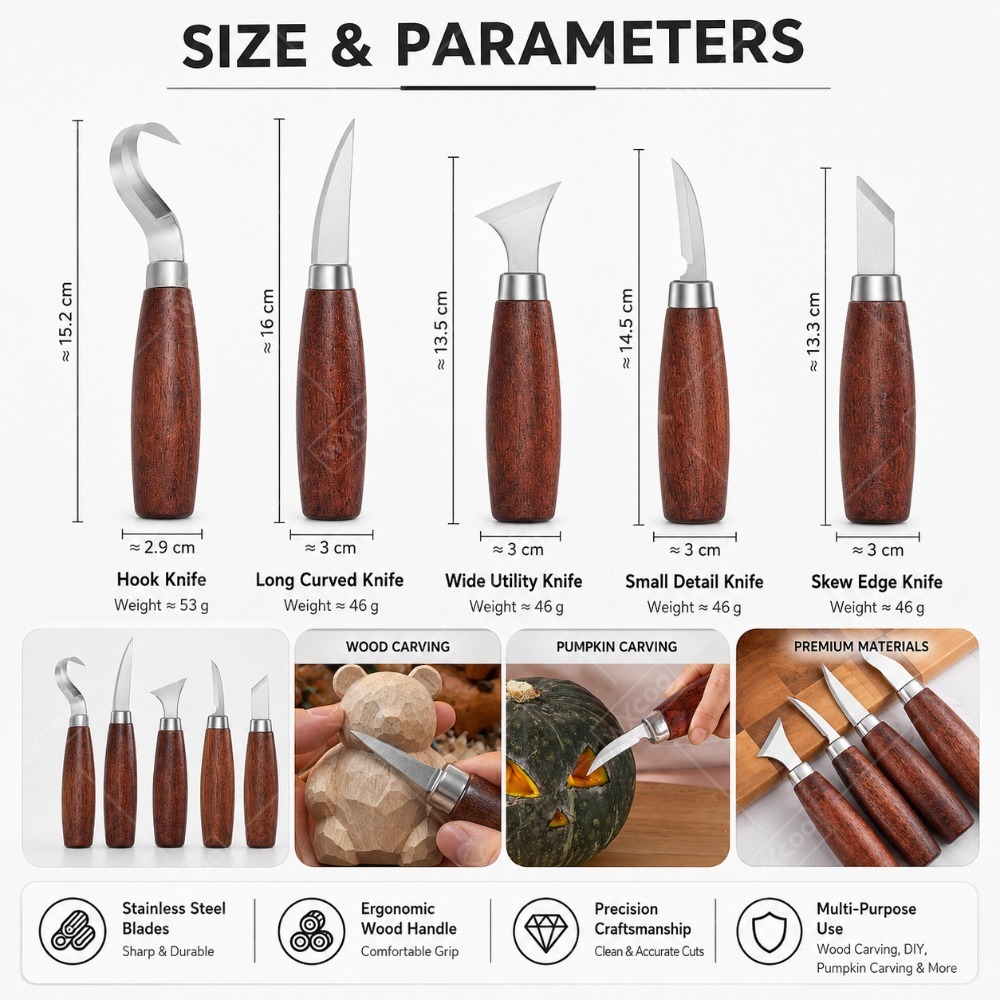 WXCOO 탄소강 날카로운 칼날 나무 손잡이 목공 조각 - Woodworking Kits For Beginners 리뷰 및 가격