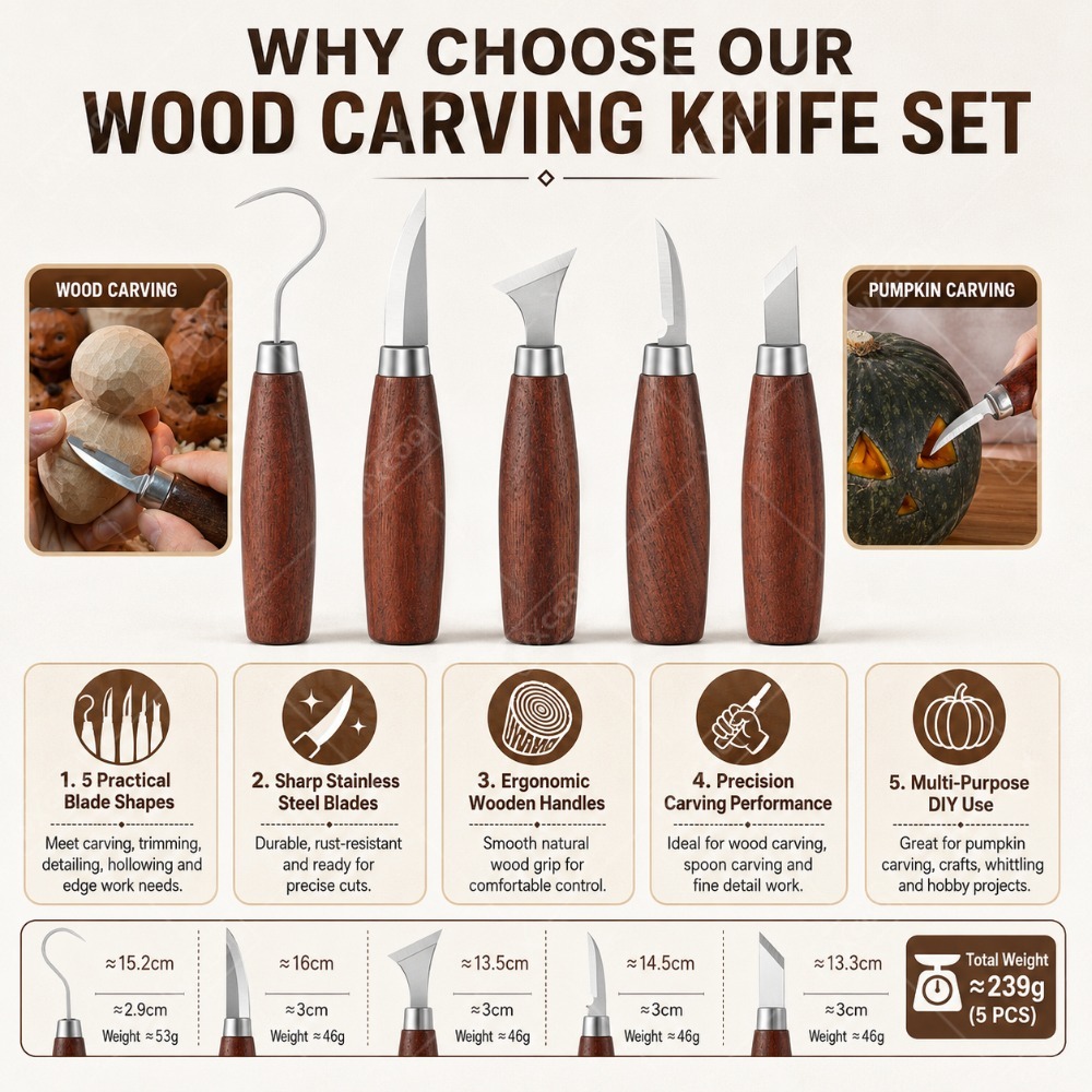 WXCOO 탄소강 날카로운 칼날 나무 손잡이 목공 조각 - Woodworking Kits For Beginners 리뷰 및 가격