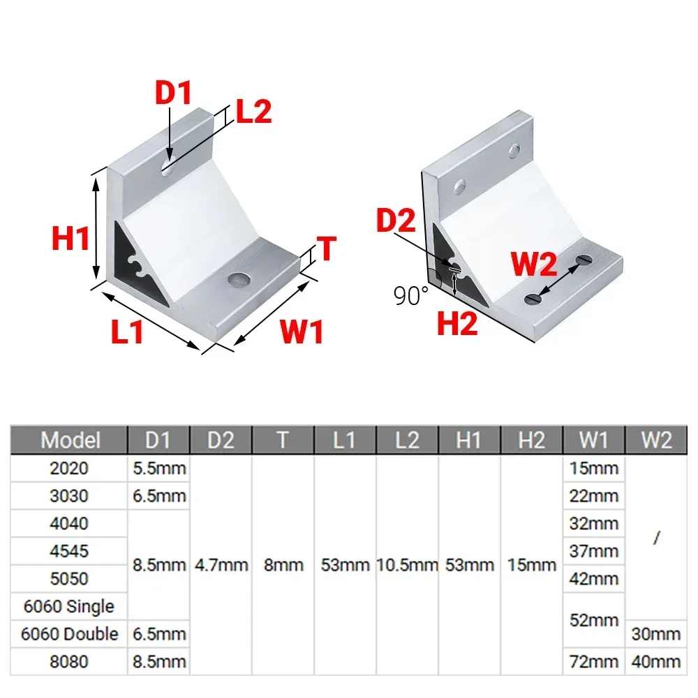 4Pcs 90도 코너 앵글 브래킷 2020 3030 4 - Woodworking Joint Types 리뷰 및 가격