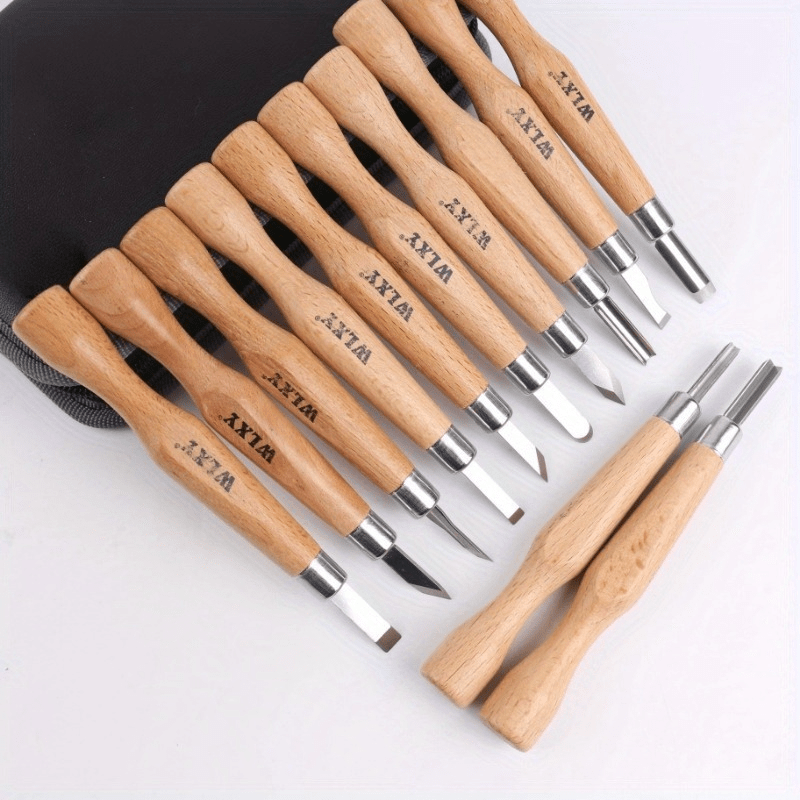 12개의 전문가용 목재 조각 끌과 칼 세트(연마석 포함 - Wood Chisel Set 리뷰 및 가격